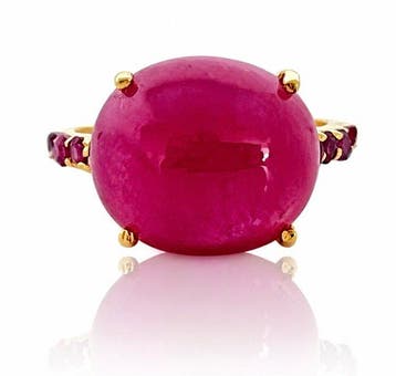 925 zilver verguld - robijn - Ring