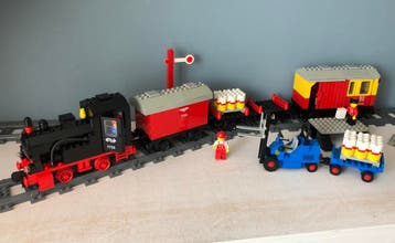 LEGO Stoom goederen trein met powerfuncties 7722, Zo goed als nieuw, Complete set, Lego