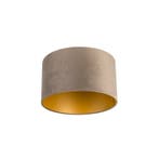 Velours lampenkap taupe 35/35/20 met gouden binnenkant, Verzenden, Nieuw, Classic-antique