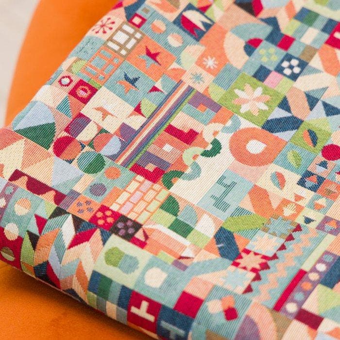 BA153 - Hoogwaardige Gobelin-stof – Geometrisch patroon, Antiek en Kunst, Antiek | Kleden en Textiel