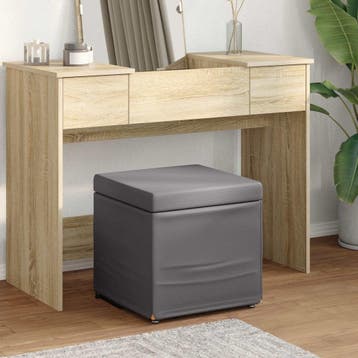 vidaXL Kruk Grijs 41 x 41 x 40 cm Nepleer en Gefabriceerd, Verzenden, Nieuw