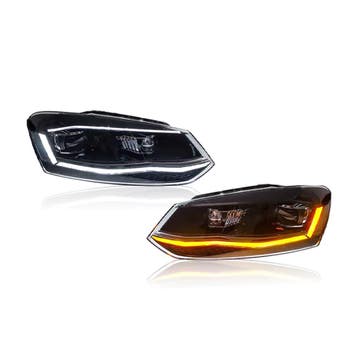 Koplampen VW Polo 6R / 6C 09-17 Full-LED Zwart/Chroom, Ophalen of Verzenden, Nieuw