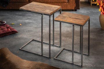 industrieele set van 2 bijzettafels BARRACUDA 45cm Salholz, Ophalen of Verzenden, Nieuw