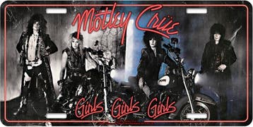 Motley Crue - Girls Girls Girls USA Nummerplaat off. merch., Ophalen of Verzenden, Nieuw, Poster, Artwork of Schilderij