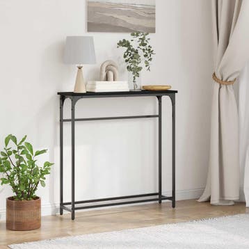 vidaXL Wandtafel Zwart Eiken 75 x 19,5 x 75 cm Bewerkt hout, Huis en Inrichting, Verzenden, Nieuw, 60 cm of meer