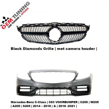 Mercedes C-Klasse W205 C63 AMG Voorbumper | 18-21 | black, Auto-onderdelen, Carrosserie en Plaatwerk, Voor, Mercedes-Benz, Nieuw