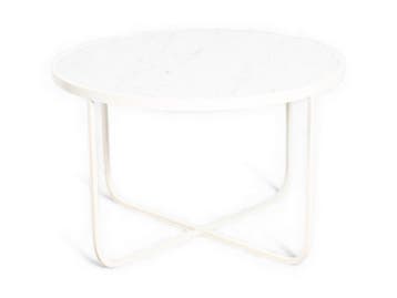 Asplund Tati ontvangsttafel, Ø72 cm, wit marmer, Overige plaatsen, Ophalen of Verzenden, Gebruikt, Tafel