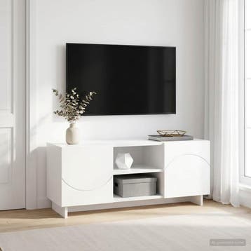 vidaXL TV-standaard 90 x 34,5 x 40 cm Wit Bewerkt hout, Verzenden, Nieuw, 50 tot 100 cm, Minder dan 100 cm