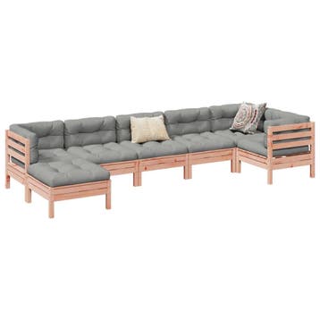 vidaXL 7-delige Loungeset met kussens massief douglas, Verzenden, Nieuw, Loungeset