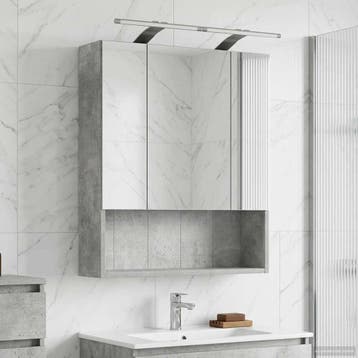 vidaXL Badkamer spiegelkast Beton Grijs 60 x 14.5 x 70 cm, Verzenden, Nieuw