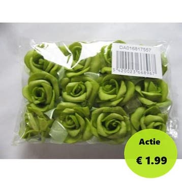 Mini Foam Roos Lemon Zelfklevend 2 cm Pak, Ophalen of Verzenden, Nieuw