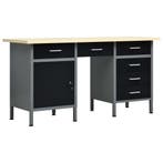 vidaXL Werkbank 160x60x85 cm staal zwart, Doe-het-zelf en Verbouw, Werkbanken, Verzenden, Nieuw