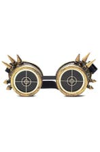 Goggles Steampunk Bril Spikes Radar Brons Montuur Bronzen Bu, Ophalen of Verzenden, Nieuw, Overige maten, Carnaval