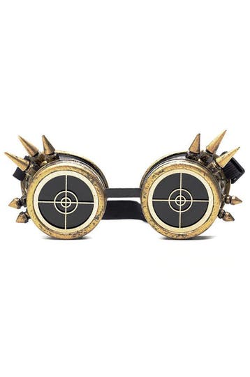 KIMU® Goggles Steampunk Bril Spikes Radar Brons Montuur Bron, Ophalen of Verzenden