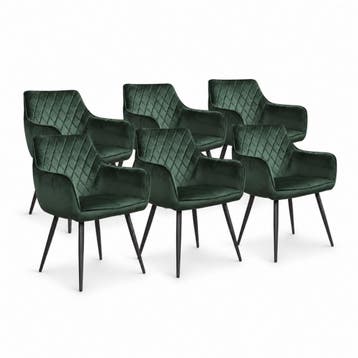 DS4U - Ravi eetkamerstoel - Set van 6 - Donkergroen -, Ophalen of Verzenden, Nieuw