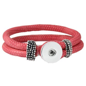 Fako Bijoux - Armband Voor Click Buttons - Slang - Fuchsia, Verzenden, Nieuw