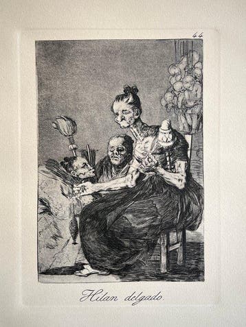 Francisco de Goya (1746-1828), after - Los Caprichos - Hilan