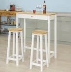 2dekans | SoBuy Bartafel met 2 Barkrukken - Max. 90 kg per, Ophalen of Verzenden, Zo goed als nieuw