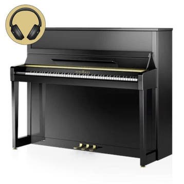 Schimmel Classic C121 EM TwinTone SSM messing silent piano, Muziek en Instrumenten, Piano's, Nieuw, Zwart, Piano
