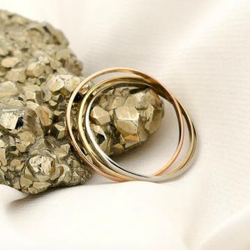 Tricolor gouden trinity ring, Gebruikt, 20 of groter, Ophalen of Verzenden, Dame