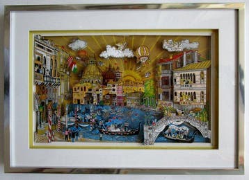 Charles Fazzino (1955) - Angels Over Venice 3D Pop-Up