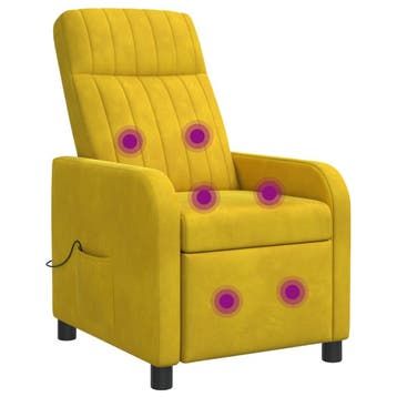 vidaXL Massage Recliner Geel fluweel, Verzenden, Nieuw