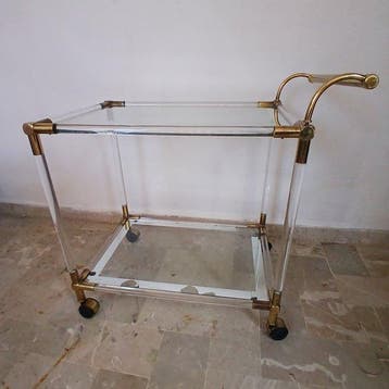 Serveerwagen - Barservewagen - Glas, Metaal, Perspex