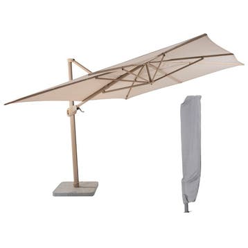4 Seasons Hacienda zweefparasol 300x400 cm frame latte incl, Verzenden, Nieuw