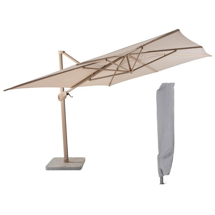 4 Seasons Hacienda zweefparasol 300x400 cm frame latte incl, Tuin en Terras, Partytenten, Verzenden