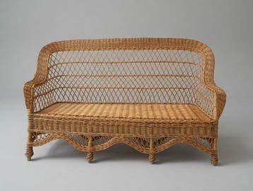 Sofa - Hout, Rietwerk - Een rieten bank uit de jaren
