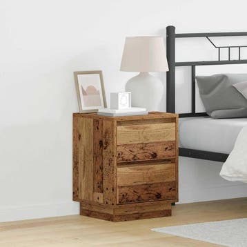 vidaXL Nachtkastje 2 st Oudhout 39 x 34,5 x 50 cm Bewerkt, Minder dan 45 cm, Verzenden, Nieuw, Minder dan 55 cm