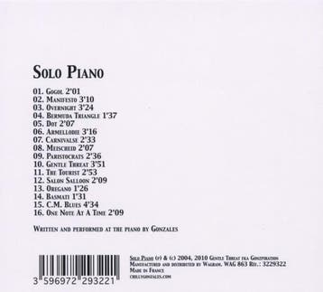 cd - chilly gonzales - SOLO PIANO (nieuw), Verzenden, Zo goed als nieuw