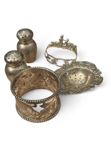 Zout- en pepervaatjes (5) - .925 zilver, .835 zilver, .833