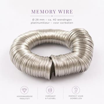 Memory wire Ø 28 mm – ca. 40 wendingen – platinumkleur, Ophalen of Verzenden, Nieuw, Draad