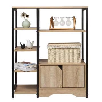 Hoekboekenkast met Lade – Houten Opbergrek 6 Planken, Verzenden, Nieuw