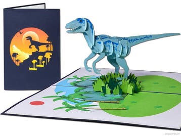 Velociraptor Pop-up Kaart Dinosaurus Raptor 3D-wenskaart, Verzenden, Nieuw