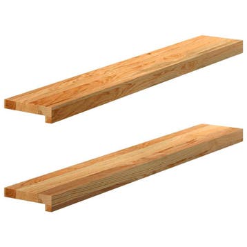 vidaXL Vensterbanken 2 st 100x15x2 cm massief eikenhout, Verzenden, Nieuw