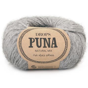 DROPS Puna Natural Mix - 06 grijs - Wol Garen, Ophalen of Verzenden, Nieuw