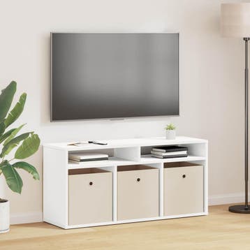 vidaXL Laagkast met lade Wit 102 x 32 x 48,5 cm, Huis en Inrichting, Kasten | Televisiemeubels, 100 tot 150 cm, Verzenden, Nieuw