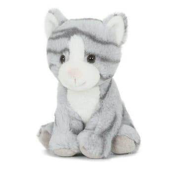 Semo knuffel kat - grijs - pluche - 18 cm, Verzenden, Nieuw