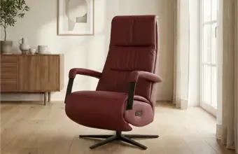 Rode leren relaxfauteuil, Ophalen of Verzenden, Nieuw, Leer