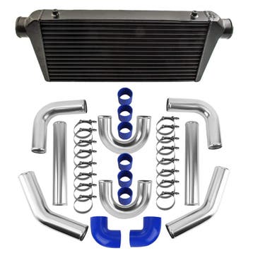 Intercooler zwart 600x300x76mm met 3 inch 76mm leidingset, Verzenden, Nieuw, Universele onderdelen