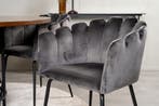 Eetkamerstoel - Isa - Grijs - Fluweel - Jörn, Verzenden, Nieuw