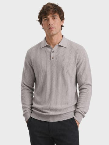 Herentrui Polo Longsleeve Gebreid Faux Cashmere - Casual & Z, Verzenden, Nieuw