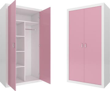 Kledingkast Wit Roze 90x190 | Nieuw | Scherpe Prijs, Huis en Inrichting, Kasten | Kledingkasten, Nieuw, Modern, 25 tot 50 cm, Met deur(en)