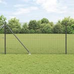 vidaXL Gecombineerd draadhek met spikes Staal Grijs Mesh, Verzenden, Nieuw, IJzer