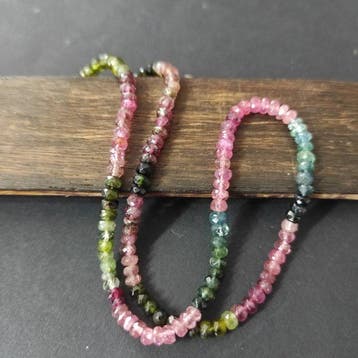 Polykromische tormaline Zilveren ketting 925- 10.45 g - (1), Verzamelen