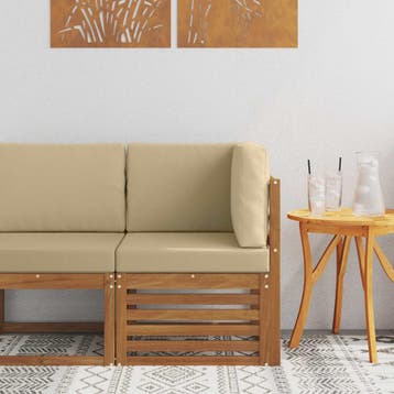 vidaXL Buiten Hoek Sofa Massief Acaciahout Naturel, Tuin en Terras, Verzenden, Nieuw