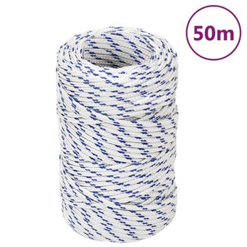 vidaXL Boot touw 2 mm 50 m polypropyleen wit, Verzenden, Nieuw