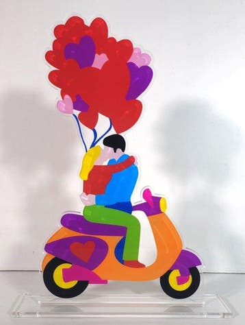 Marco Lodola (1955) - sculptuur, Kiss in Motion - 42.3 cm -